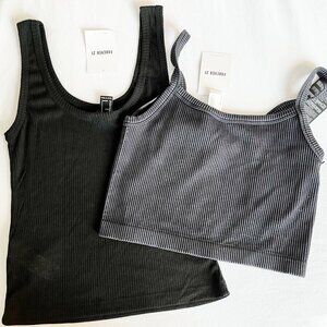 NWT Set of TWO Ribbed Forever 21 Tank Tops Crop Cami